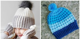 Waffle Stitch Hat Crochet Free Patterns - - Adult Beanie #Hat; #Crochet; Free Patterns