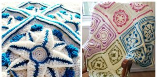 Winter Jewels Granny Square Blanket Crochet Free Pattern - #Granny; Square #Blanket; Free #Crochet; Patterns