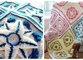 Winter Jewels Granny Square Blanket Crochet Free Pattern - #Granny; Square #Blanket; Free #Crochet; Patterns