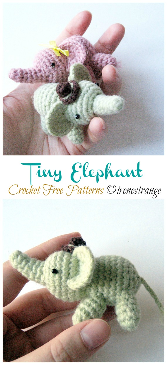 Tiny Percy Elephant Crochet Free Pattern  - #Amigurumi; #Elephant; Free Crochet Patterns