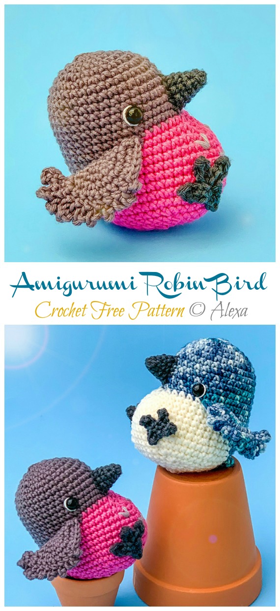 Amigurumi Robin Bird Crochet Free Pattern - Crochet #Bird; #Amigurumi; Free Patterns 
