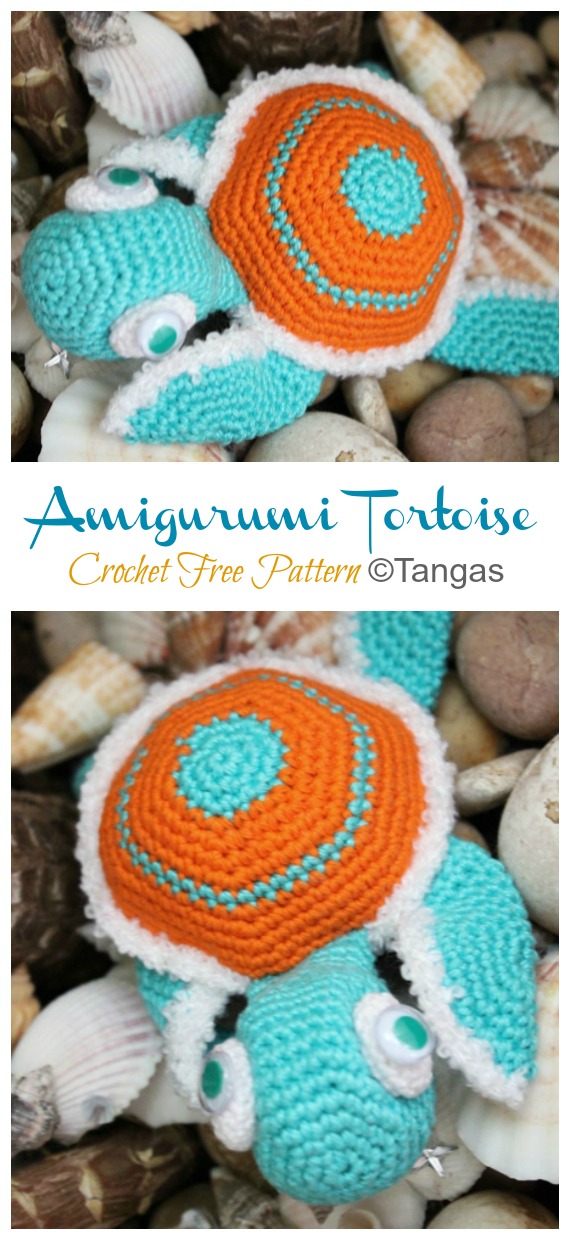 Amigurumi Tortoise Crochet Free Pattern  - Amigurumi #Turtle; Crochet Free Patterns