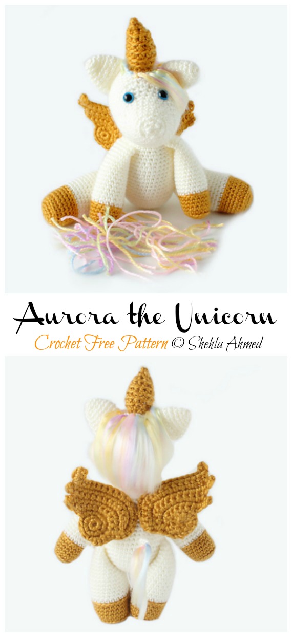 Amigurumi Aurora the Unicorn Crochet Free Pattern - Crochet #Unicorn; #Amigurmi; Free Pattern