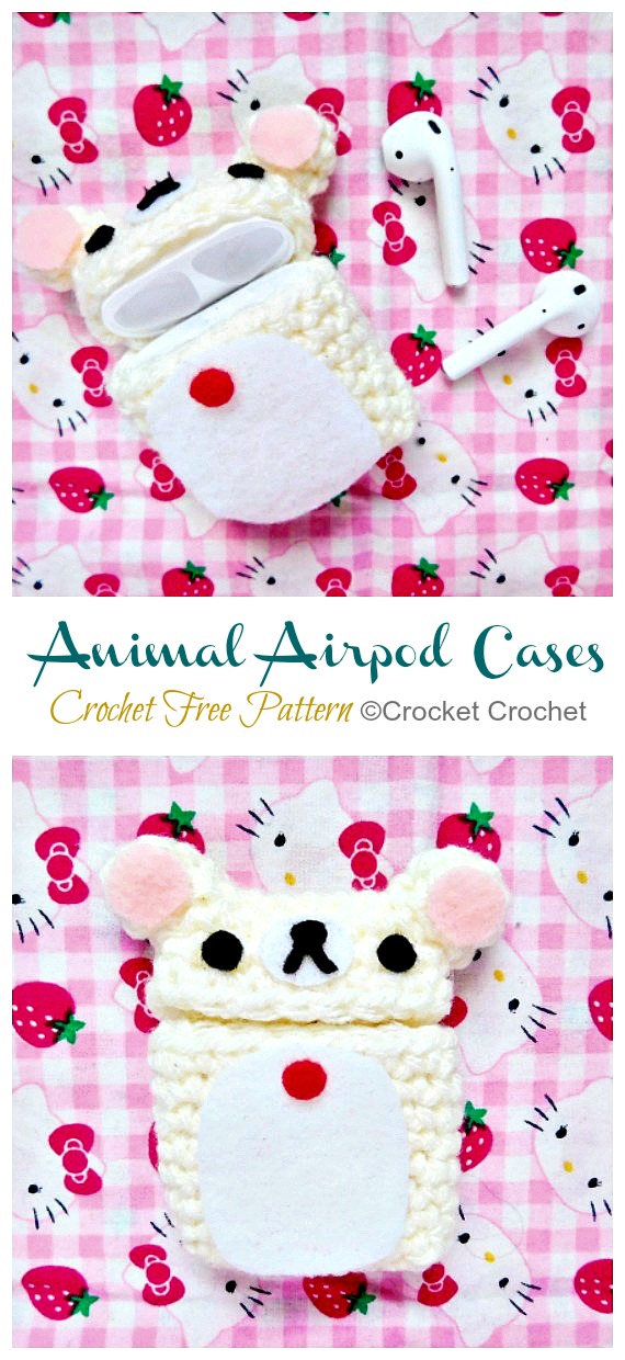 Bear Airpod Cases Crochet Free Pattern  
