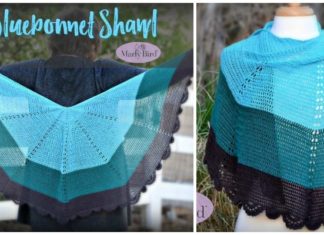 Bluebonnet Shawl Crochet Free Pattern - Women Lace #Shawl; Free #Crochet; Patterns