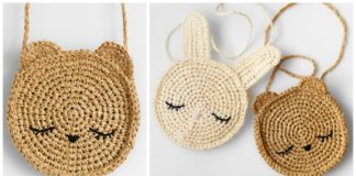 Bunny & Bear Purse Crochet Free Pattern - Kids Shoulder #Bags; Free #Crochet; Patterns