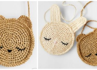 Bunny & Bear Purse Crochet Free Pattern - Kids Shoulder #Bags; Free #Crochet; Patterns