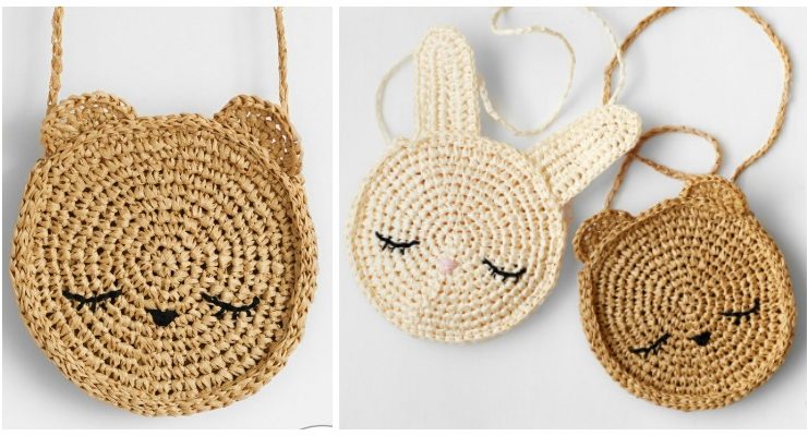 Bunny & Bear Purse Crochet Free Pattern - Kids Shoulder #Bags; Free #Crochet; Patterns