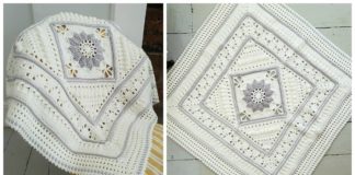 Charlotte's Sunshine Baby Blanket Crochet Free Pattern - #Granny; Square #Blanket; Free #Crochet; Patterns