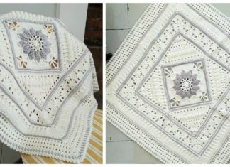 Charlotte's Sunshine Baby Blanket Crochet Free Pattern - #Granny; Square #Blanket; Free #Crochet; Patterns