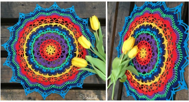 Dream Mandala Doily Crochet Free Pattern - Decorative #Doily; Free #Crochet; Patterns