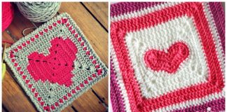 Heart Granny Square Crochet Free Patterns