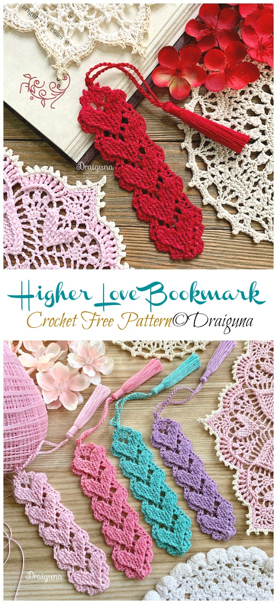 Higher Love Bookmark Crochet Free Pattern - #Bookmark; Free #Crochet; Patterns For Reading Nerds