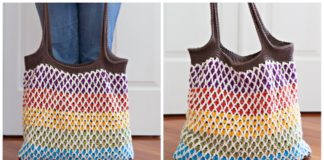 Moroccan Market Tote Bag Crochet Free Pattern- #Crochet; Market Grocery #Bag;Free Patterns