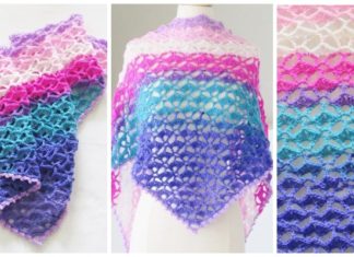 One Skein Unicorn Lace Shawl Crochet Free Pattern- Women Lace #Shawl; Free #Crochet; Patterns
