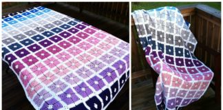 Granny Sarafia Blanket Crochet Free Pattern- #Granny; Square #Blanket; Free #Crochet; Patterns