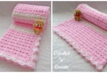 Sweetheart Baby Blanket Crochet Free Pattern- Stripy #Blanket; Free #Crochet; Patterns
