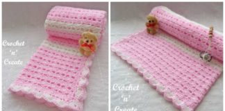 Sweetheart Baby Blanket Crochet Free Pattern- Stripy #Blanket; Free #Crochet; Patterns