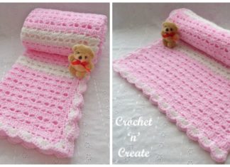 Sweetheart Baby Blanket Crochet Free Pattern- Stripy #Blanket; Free #Crochet; Patterns