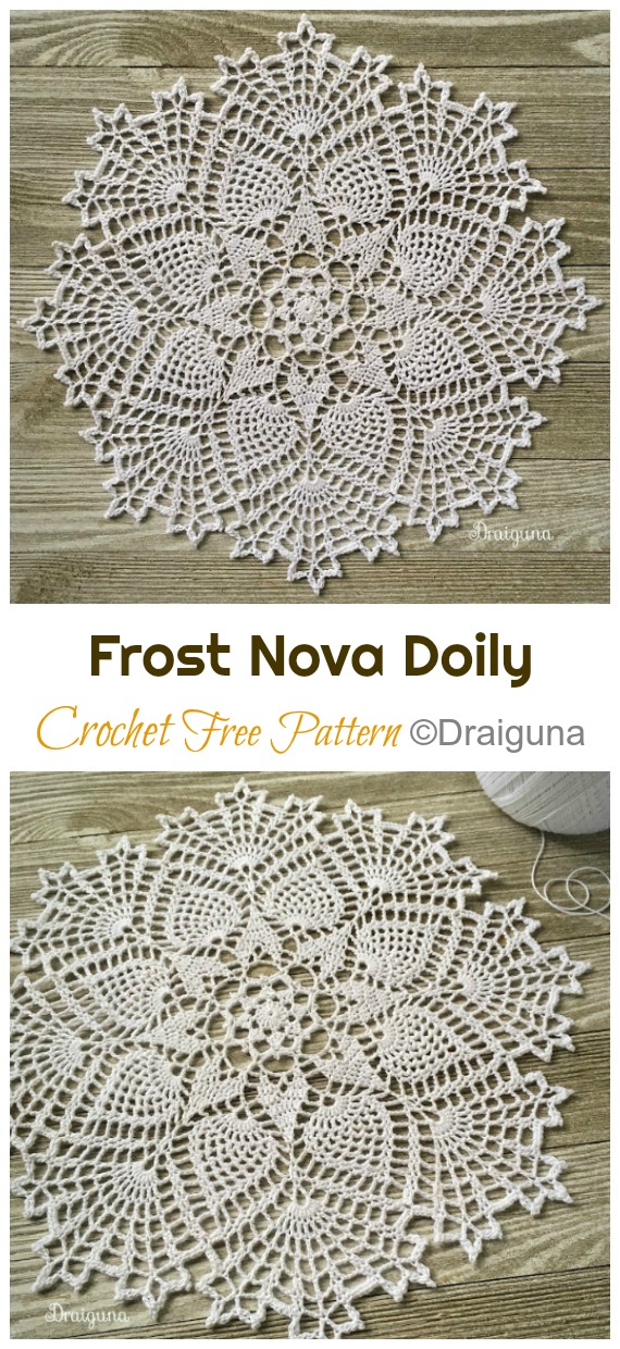 Frost Nova Crochet Free Pattern- Decorative #Doily; Free #Crochet; Patterns