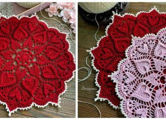 Sweetheart Doily Crochet Free Pattern- Decorative #Doily; Free #Crochet; Patterns
