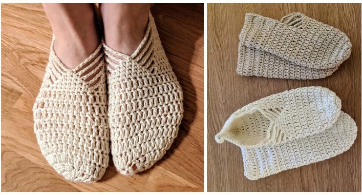 Women Sunday Ballet Slippers Crochet Free Pattern [Video] -#Crochet; Adult #Slippers; Free Patterns