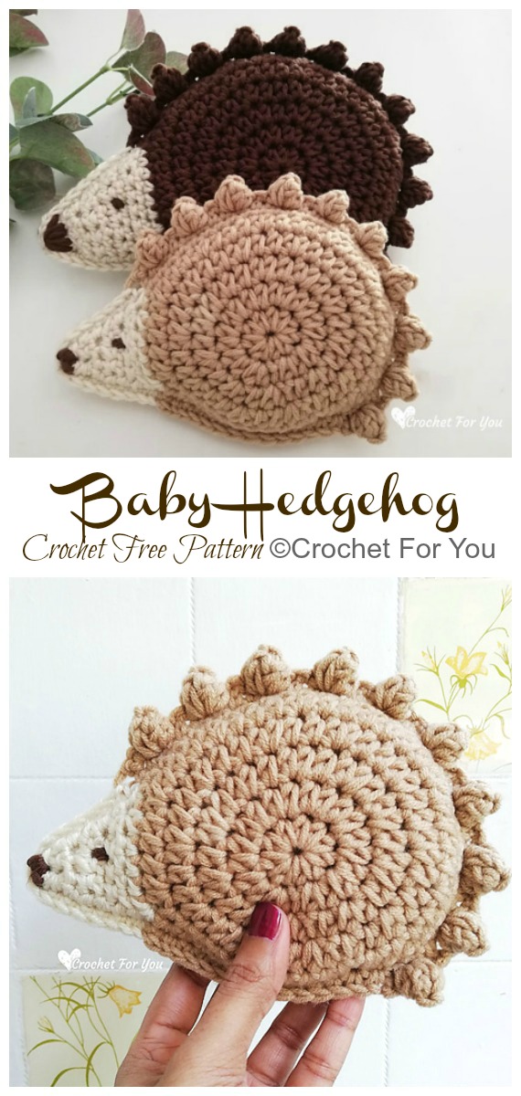 Knitted Baby Hedgehog Brown 