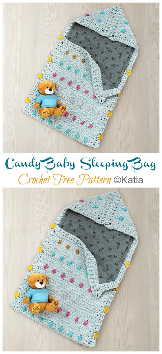 Candy Baby Sleeping Bag Crochet Free Pattern - Baby #Sleep; Bag Free #Crochet; Patterns