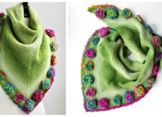 Flower Meadow Shawl Crochet Free Pattern - Women Lace #Shawl; Free #Crochet; Patterns