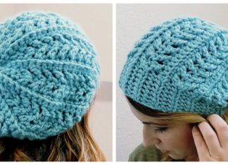 Go with the Flow Hat Crochet Free Pattern - Slouchy Hat Free #Crochet; Patterns