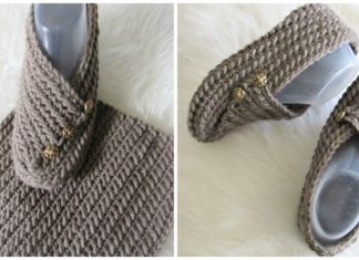 Magic Rectangle Slippers Crochet Free Pattern - #Crochet; Adult #Slippers; Free Patterns