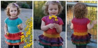 Toddler Ruffle Sweater Crochet Free Pattern - Kids Pullover #Sweater; Free #Crochet Patterns