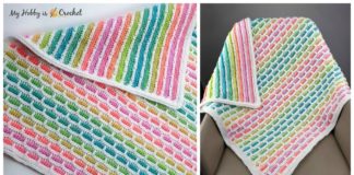 Unicorn Bricks Baby Blanket Crochet Free Pattern- Block #Blanket; Free Crochet Patterns