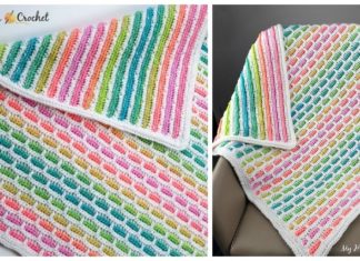 Unicorn Bricks Baby Blanket Crochet Free Pattern- Block #Blanket; Free Crochet Patterns