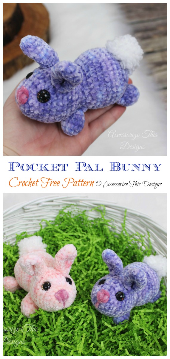 Amigurumi Pocket Pal Bunny Crochet Free Pattern- #Amigurumi; Bunny Free Crochet Patterns