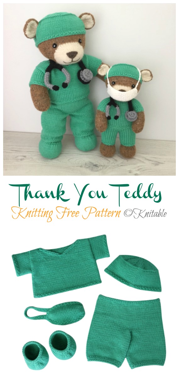 Amigurumi Thank You Teddy Bear Knitting Free Pattern - #Amigurumi; Doll Free #Knitting; Patterns 