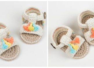 Baby Boho Sandals Crochet Free Pattern [Video] - Baby #Booties; Free #Crochet; Patterns