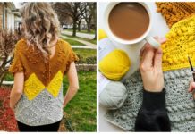 Granny Square Sweater Top Crochet Free Pattern - Women Summer #Top Free #Crochet; Patterns