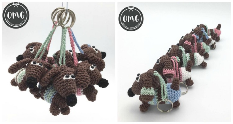 Kary Gurumi Knitted dog key chain