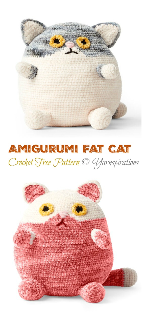 Amigurumi Fat Cat Crochet Free Pattern - Crochet Toy #Cat; #Amigurumi; Free Patterns