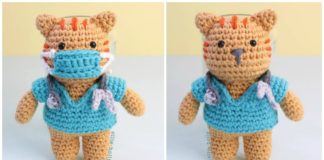 Amigurumi Nurse Cat Crochet Free Pattern - Crochet Toy #Cat; #Amigurumi; Free Patterns