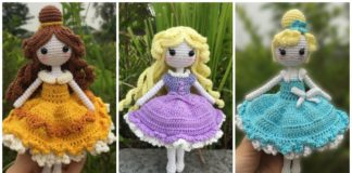 Amigurumi Princess Doll Crochet Free Patterns - Crochet #Dolls; #Amigurumi; Free Patterns