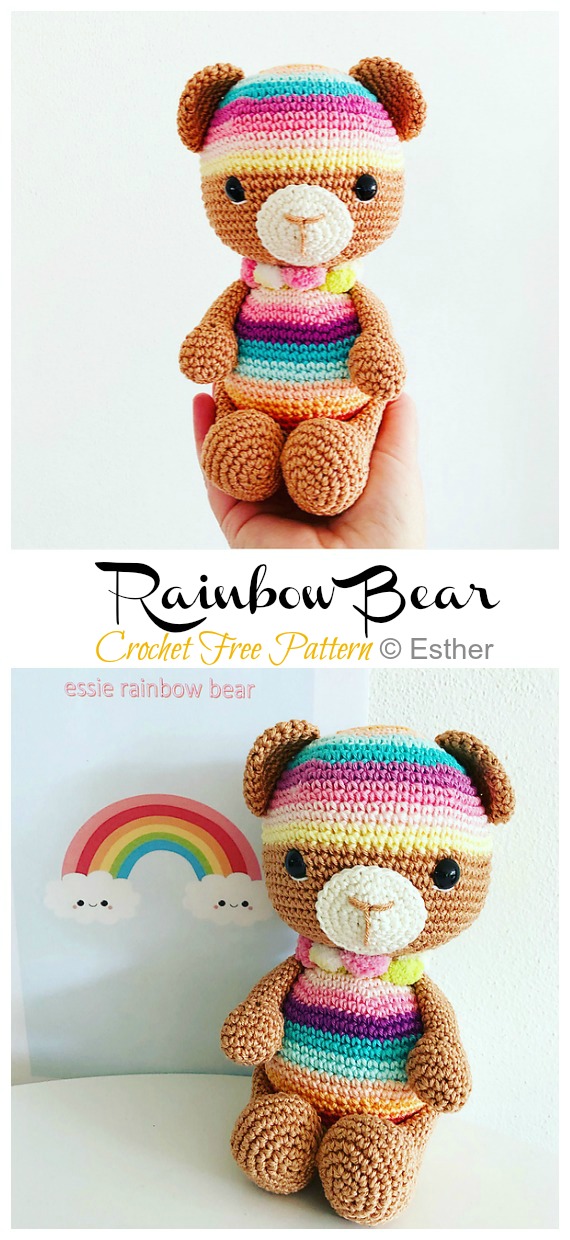 Amigurumi Rainbow Bear Crochet Free Pattern - #Amigurumi; Teddy Bear Free Crochet Patterns