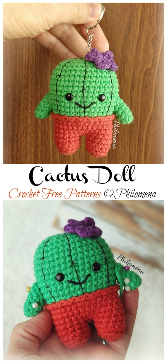 Cactus Doll Crochet Free Patterns - #Keychain Free #Crochet Patterns