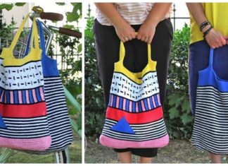 City Bags Crochet Free Pattern - #Crochet; Market Grocery #Bag;Free Patterns