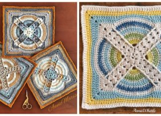 Denna Square Crochet Free Pattern - Afghan #Block; Square Free #Crochet; Patterns