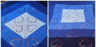 Fillet Heart Square Lace Blanket Crochet Free Pattern - #Heart; #Blanket; #Crochet Free Patterns