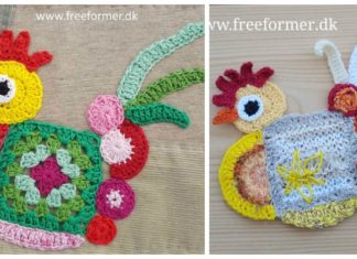 Freeform Hen Applique Crochet Free Pattern - #Animal; Applique Free #Crochet; Patterns