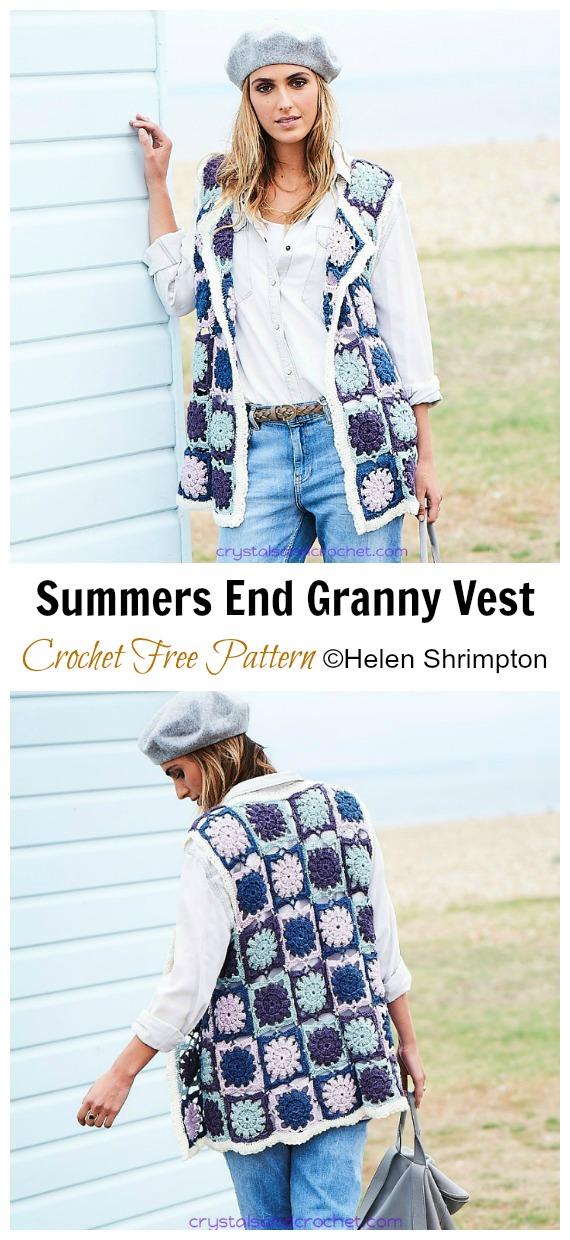 Summers End Granny Vest Free Crochet Pattern - Sweater #Vest; #Crochet; Free Patterns