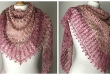 Julija Lace Shawl Crochet Free Pattern - Women Lace #Shawl; Free #Crochet; Patterns